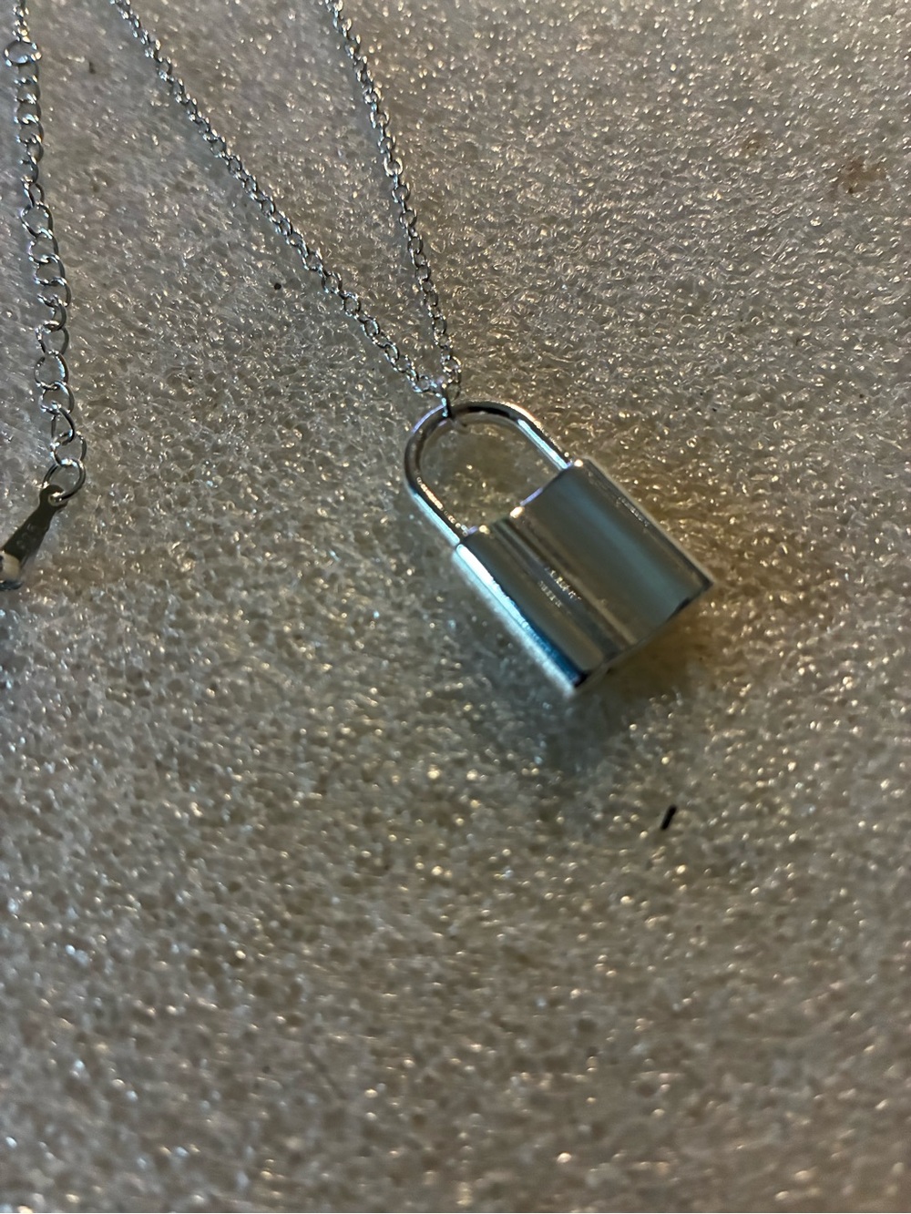 Silver lock Pendant Necklace